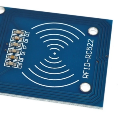 RFID module with 'RFID-RC522' on a blue background