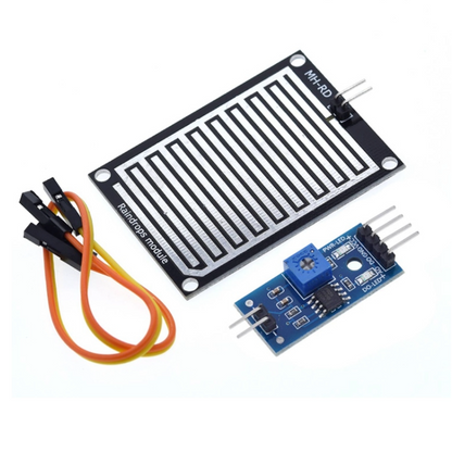 Electronic components including a heat sink module and a sensor module on a white background