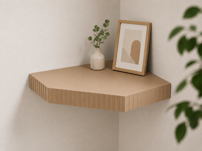 Parametric Corner Wall Shelf with Optional LED Groove – Customizable Rounded & Angular Design