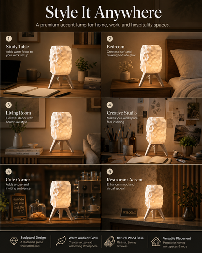 Stylish tripod desk lamp for workspace, creative studio, office table, and study room with warm relaxing light
