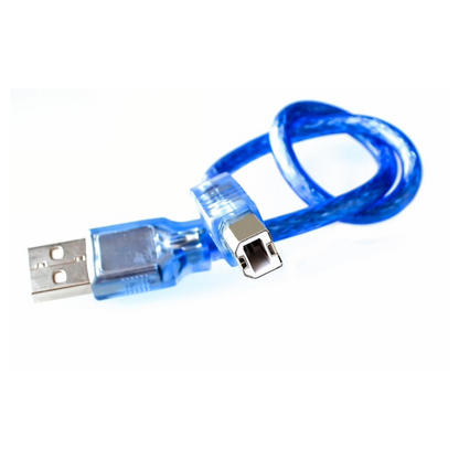 USB A to USB B cable used for data transfer, powering, and programming Arduino boards, 3D printers, CNC machines, and USB-enabled electronics devices