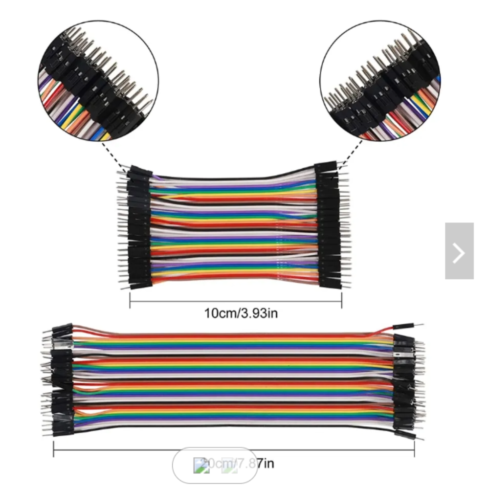 Male-to-Male Jumper Wire Set for Breadboard Connections