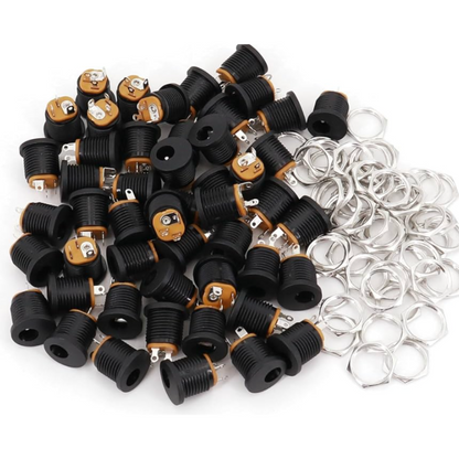 DC Barrel Jack Panel Mount Socket Round Type (Pack of 10)