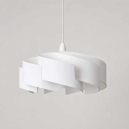 White pendant lamp on a plain background