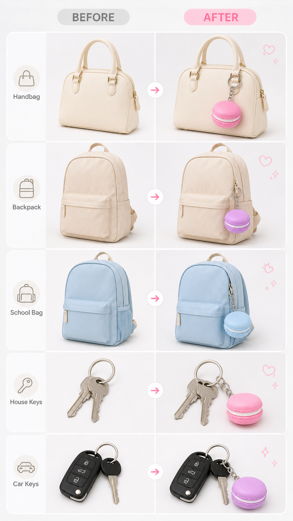 Enhance your look using these clicker keychains