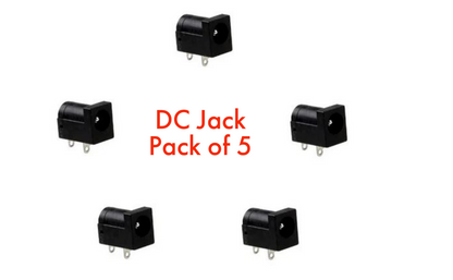 DC barrel jack female connector 5.5mm x 2.1mm PCB mount power socket for Arduino and DIY electronics projects
