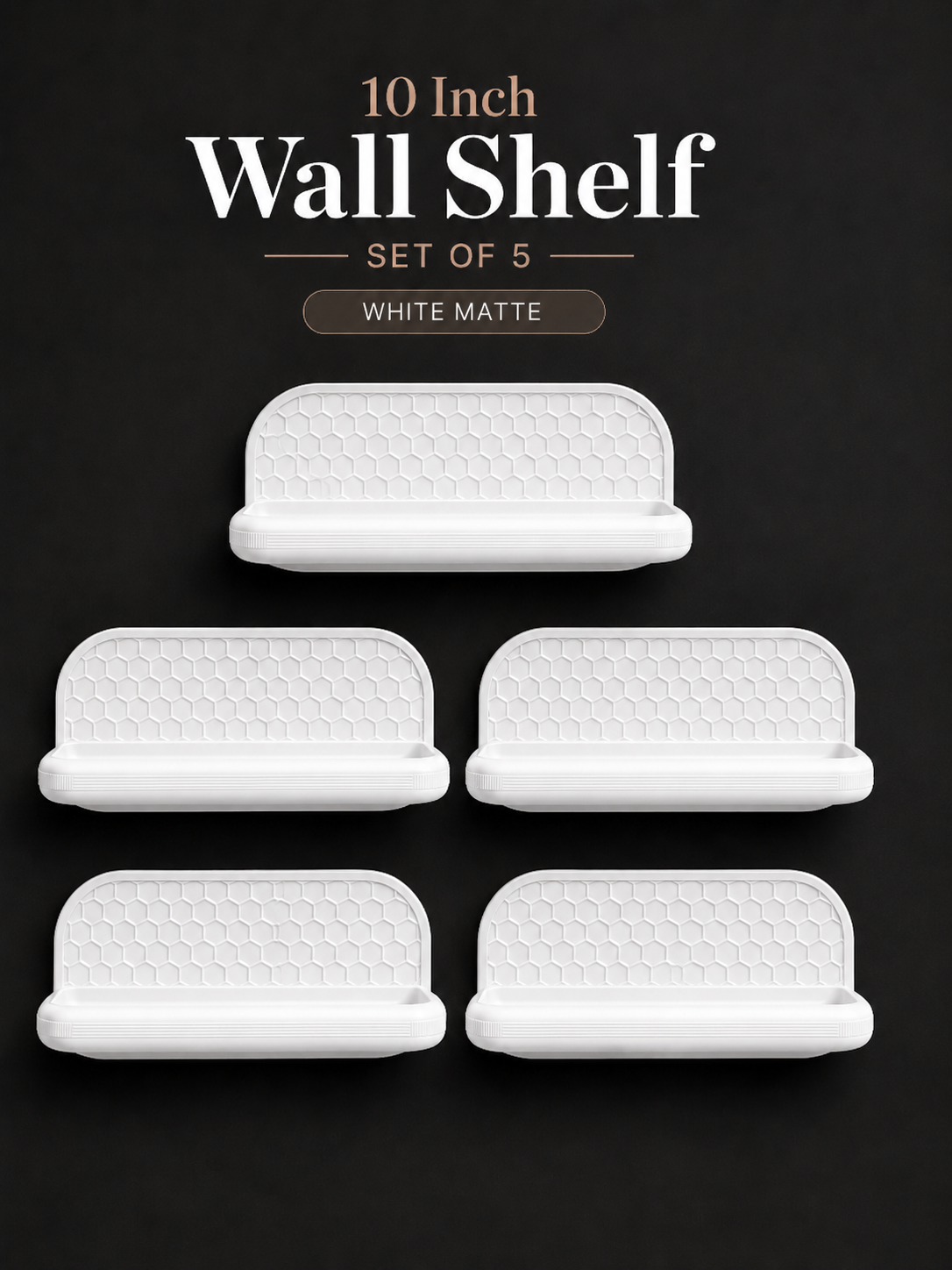 Designer honeycomb bathroom wall shelf for modern interiors