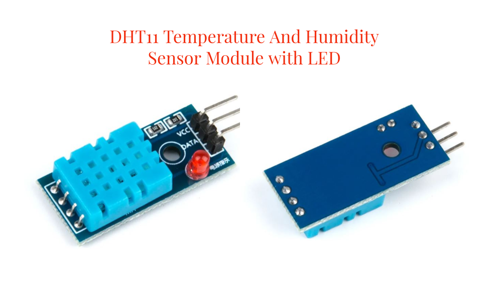 DHT11 temperature and humidity sensor module with VCC DATA GND pins for Arduino, ESP8266 and IoT projects