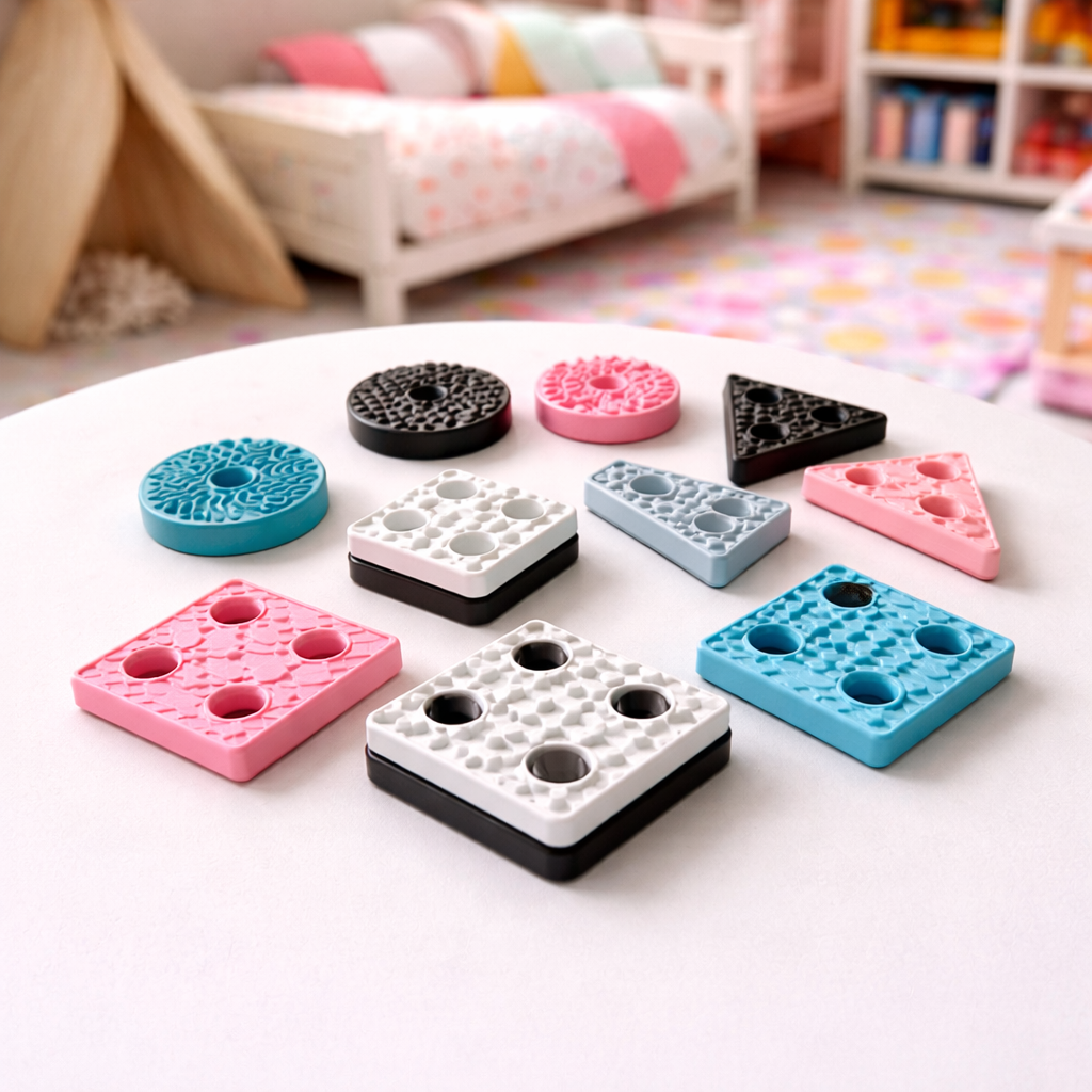 kids learning shape toy with geometric pieces for sorting and coordination