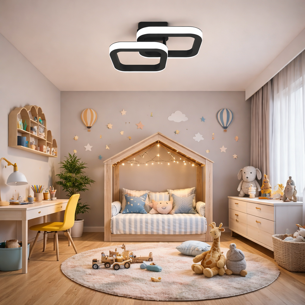modern LED ceiling light with warm white glow in living room