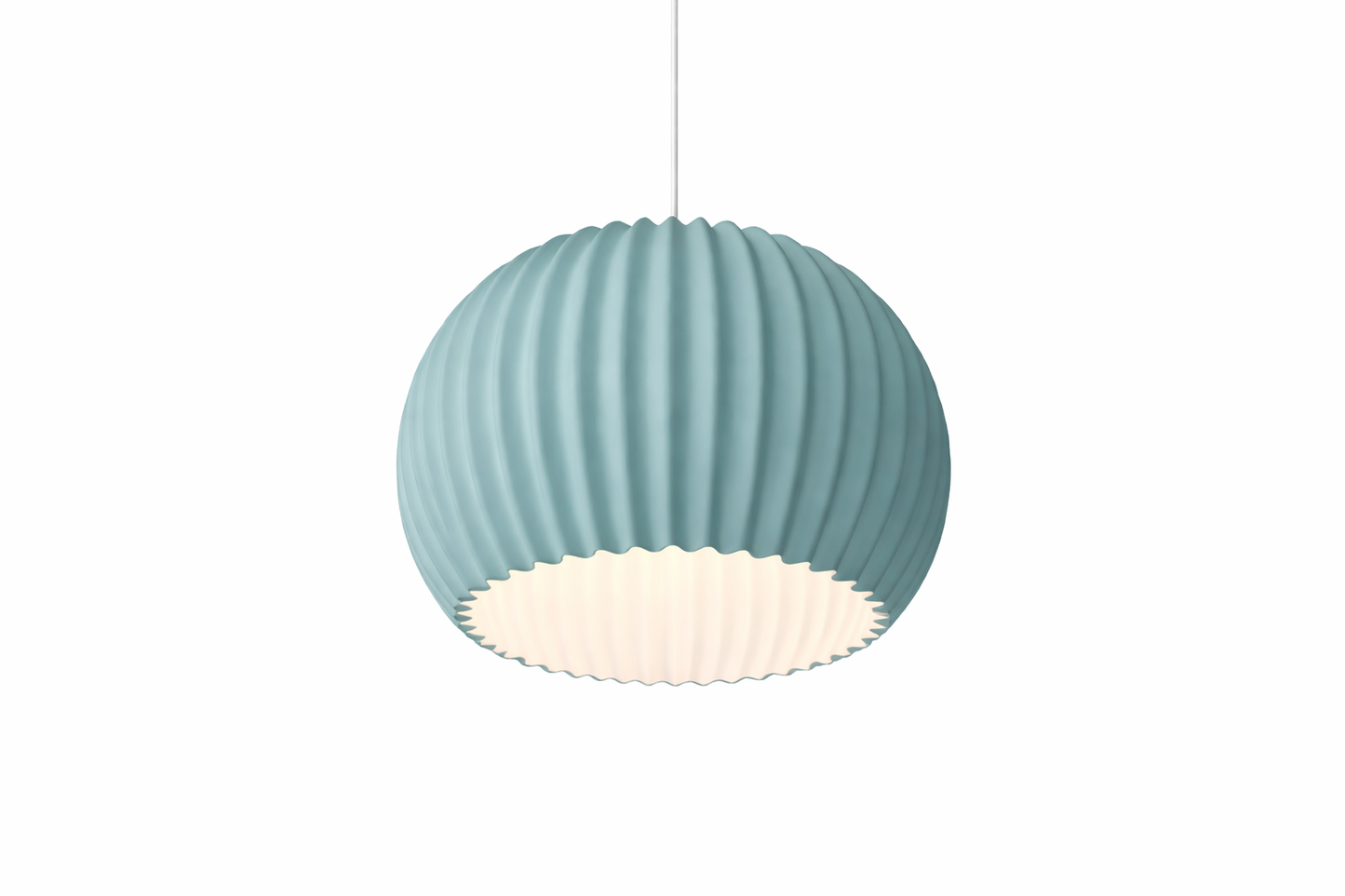 Light blue pendant lamp on a white background