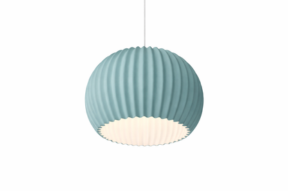 Light blue pendant lamp on a white background