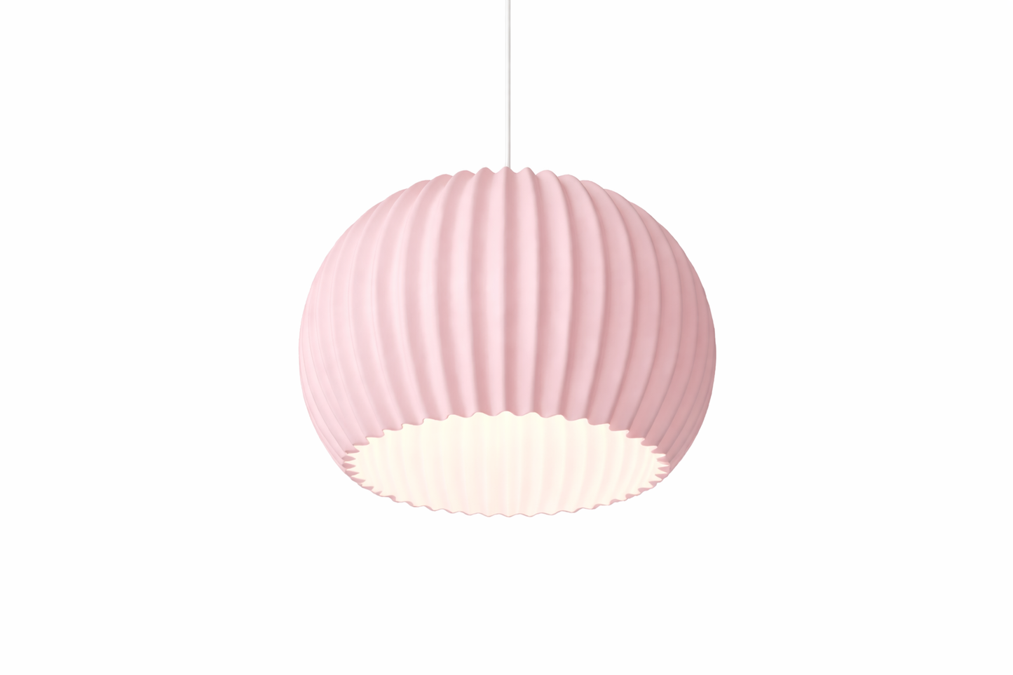 Pink pendant lamp on a white background