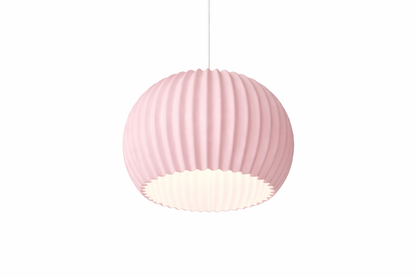 Pink pendant lamp on a white background