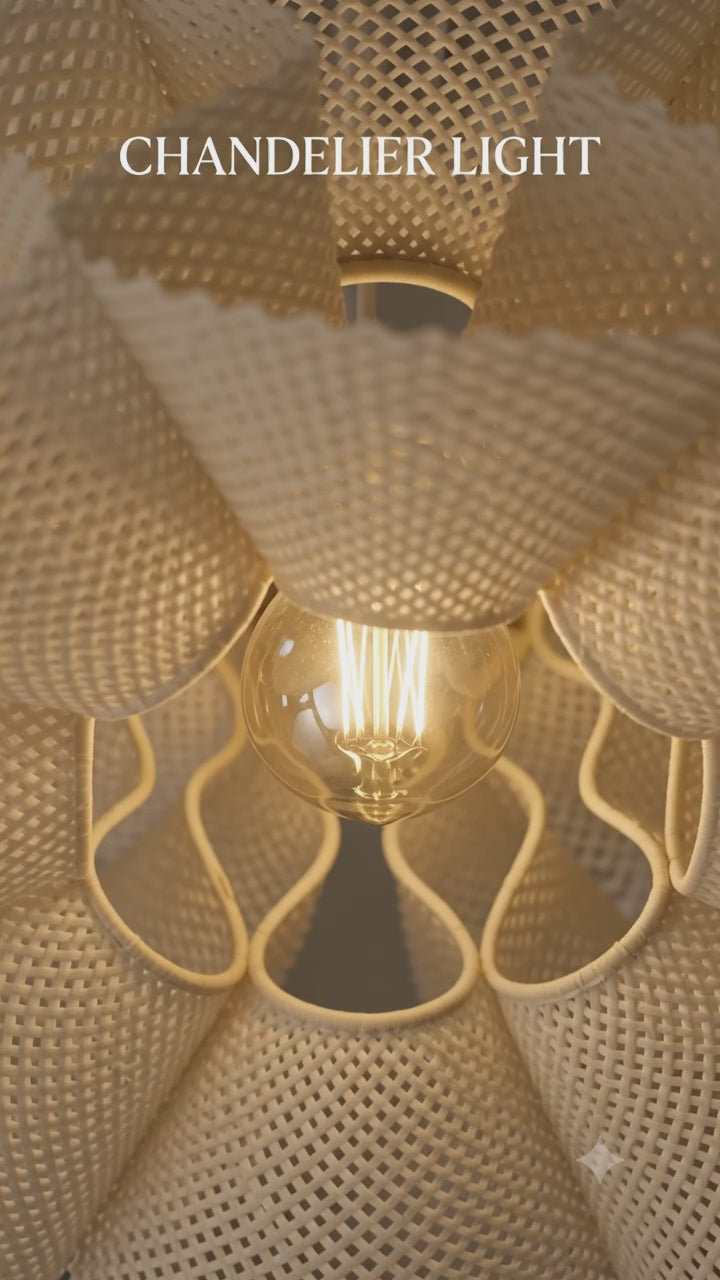 Warm white hanging chandelier light for living room and bedroom