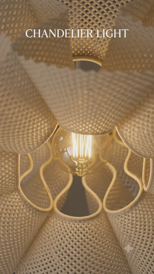 Warm white hanging chandelier light for living room and bedroom