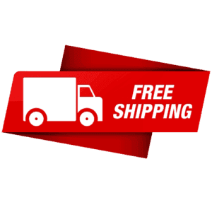 Red free shipping banner with a delivery truck icon for eCommerce promotions.